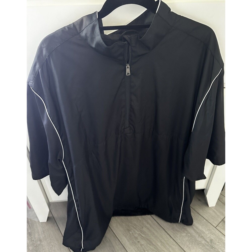 Greg Norman Pullover Mens XXL Black Short Sleeve 1/4 Zip Golf Windbreaker